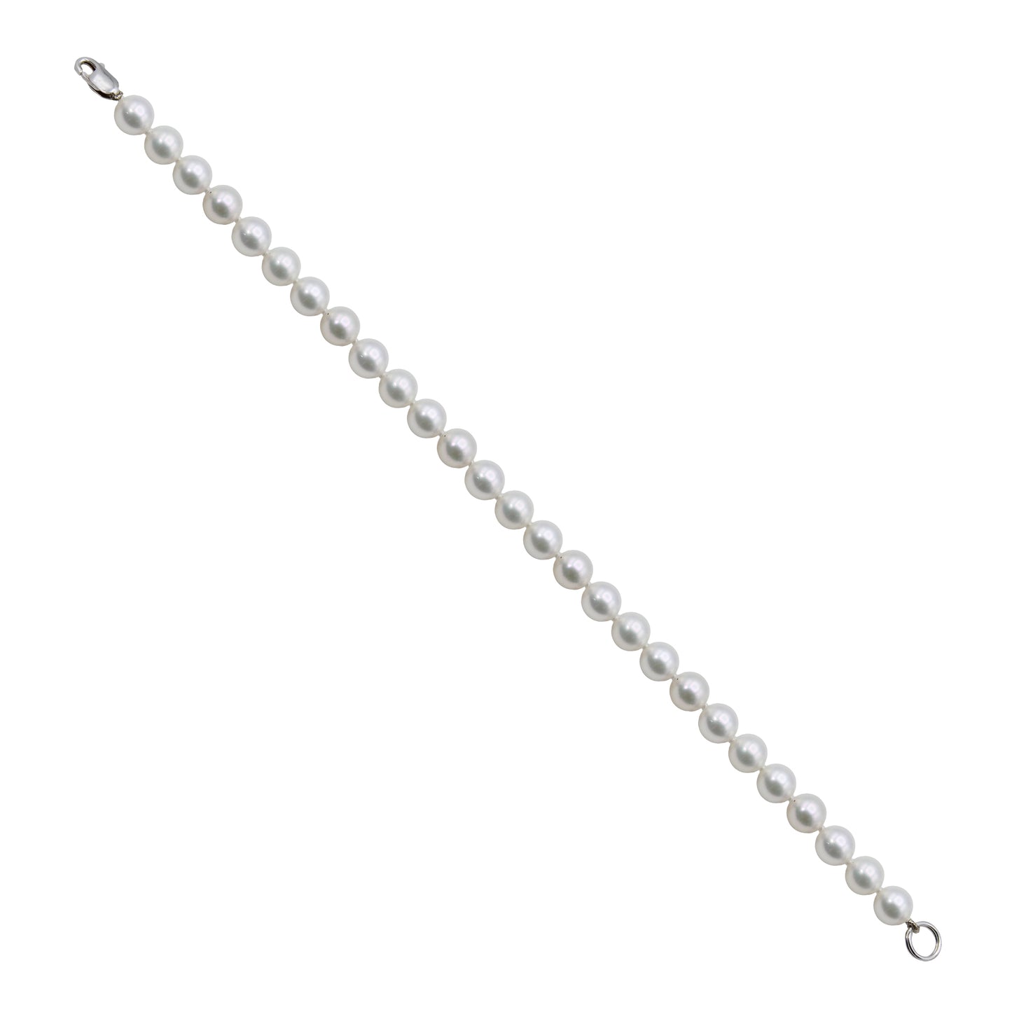 14k White Gold Cultured Pearl Bracelet
