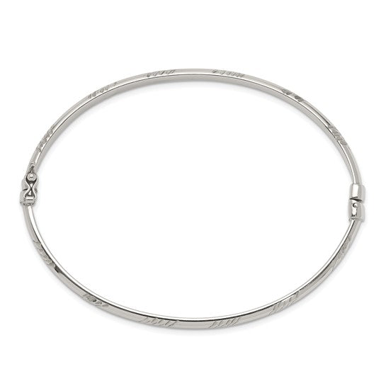 925 Sterling Silver Polished Hinged Bangle Bracelet