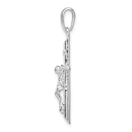 Sterling Silver Polished Crucifix Pendant
