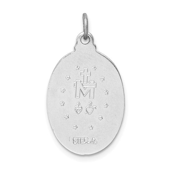 Sterling Silver Polished Miraculous Medallion - 23.9 x 14.7 mm