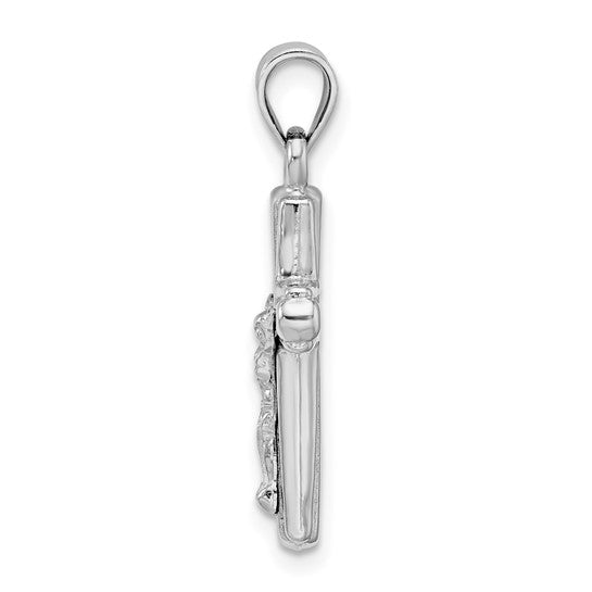 Sterling Silver Polished Crucifix Pendant