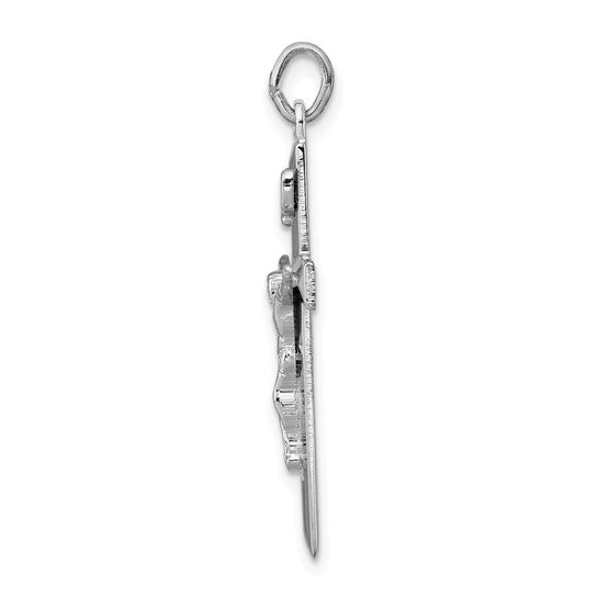 Sterling Silver Polished Crucifix Pendant