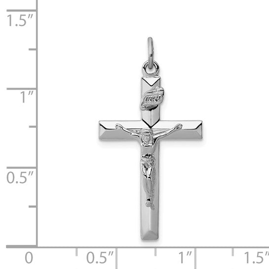 Sterling Silver Polished Crucifix Pendant