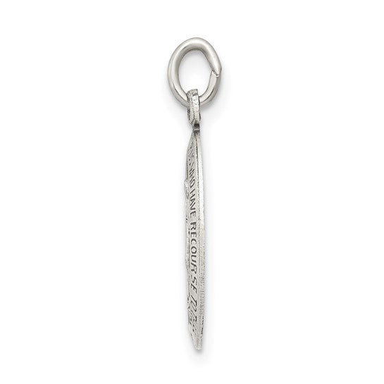 Sterling Silver Antiqued Miraculous Medallion - 20 x 10 mm