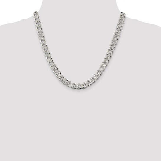 Sterling Silver Pave Cuban Link Chains - 9.30 mm