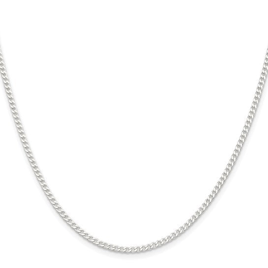 Sterling Silver Beveled Curb Link Chain - 2.30 mm