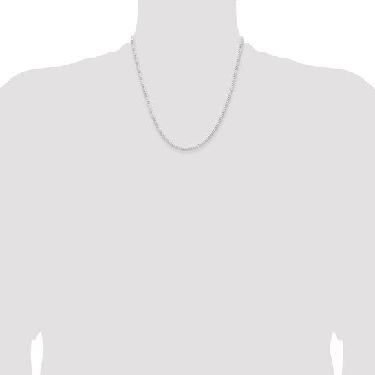 Sterling Silver Beveled Curb Link Chain - 2.30 mm