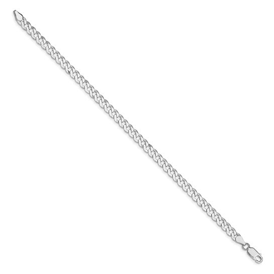 Sterling Silver Beveled Curb Link Bracelet - 5.00 mm
