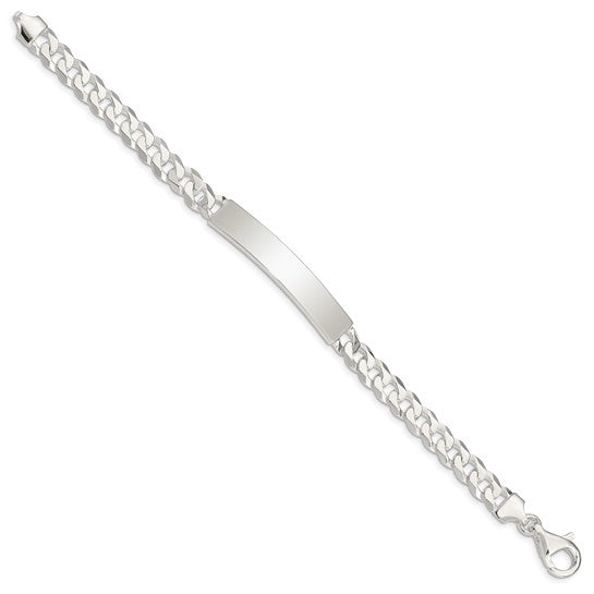 925 Sterling Silver Cuban Link ID Bracelet