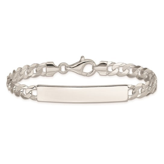 925 Sterling Silver Cuban Link ID Bracelet