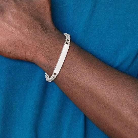 925 Sterling Silver Cuban Link ID Bracelet
