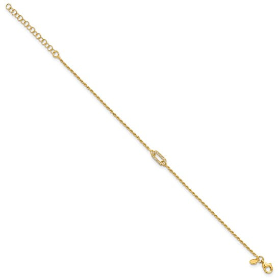 Sterling Silver Gold-Plated Polished CZ Bracelet