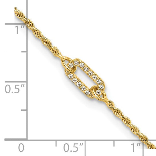 Sterling Silver Gold-Plated Polished CZ Bracelet