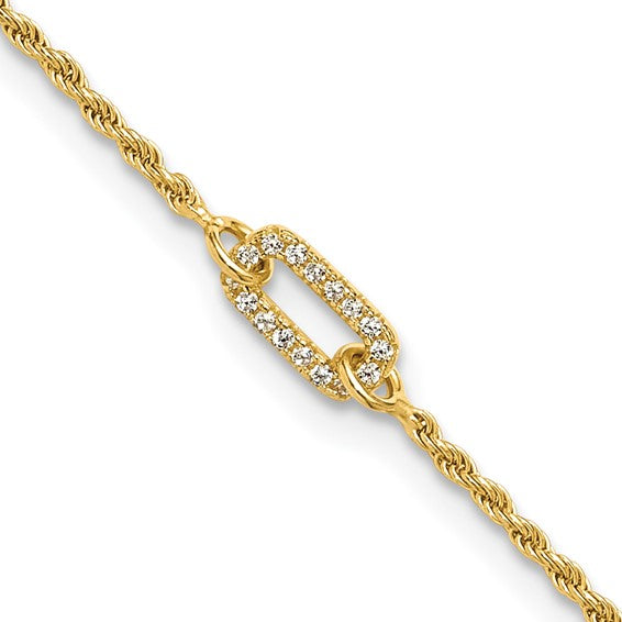 Sterling Silver Gold-Plated Polished CZ Bracelet