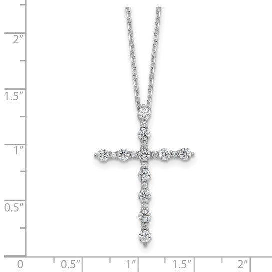 Sterling Silver CZ Cross Necklace