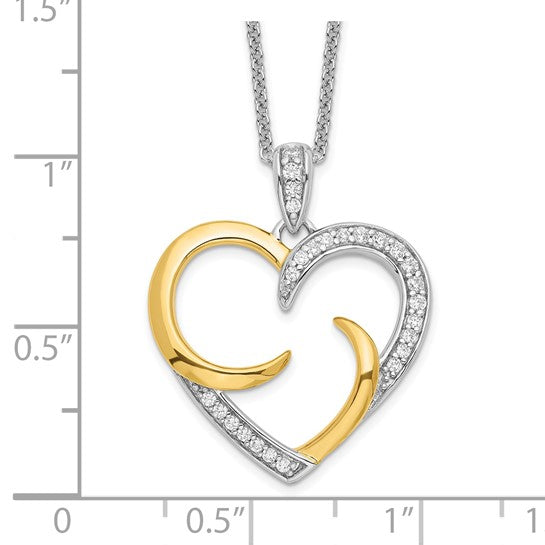 Sterling Silver Gold-Plated Heart Necklace