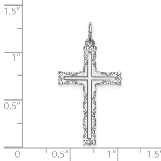 Sterling Silver Laser Designed Cross Pendant