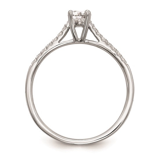 14k White Diamond Promise Ring