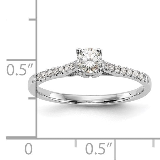 14k White Diamond Promise Ring