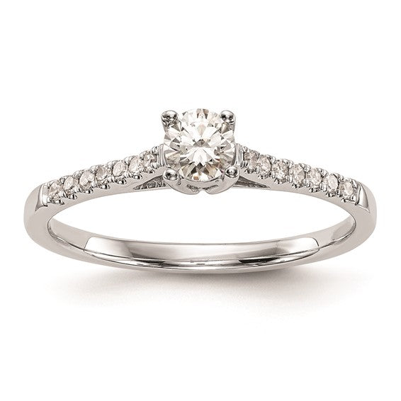 14k White Diamond Promise Ring