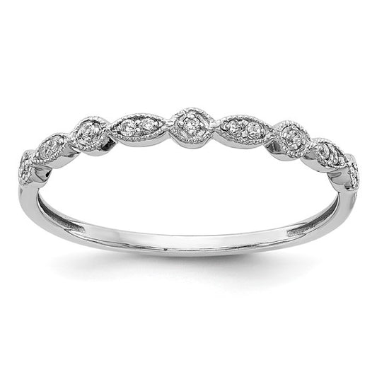 14k White Gold Fancy Diamond Band