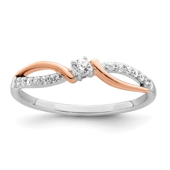 14k Two-Tone Polished Fancy Diamond Ring
