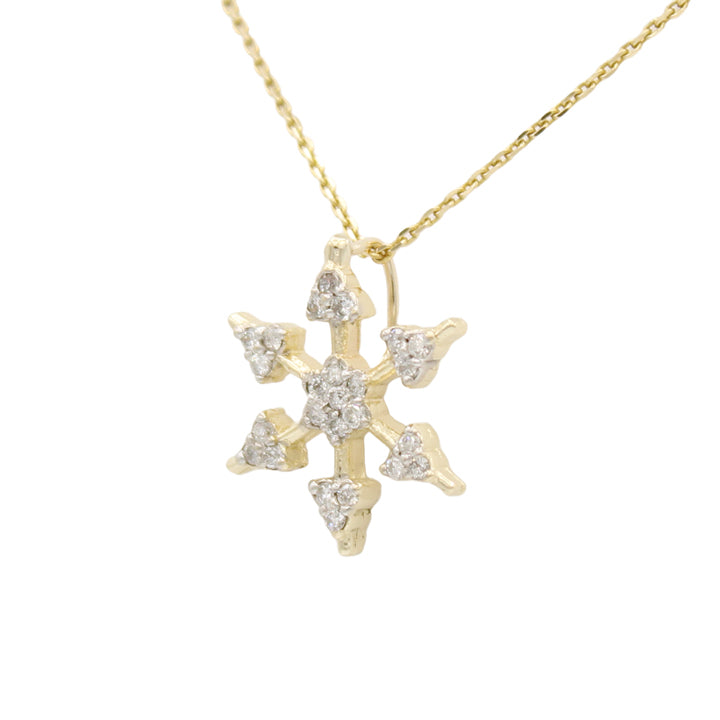 14k Diamond Snowflake Pendant - 0.38ct TDW