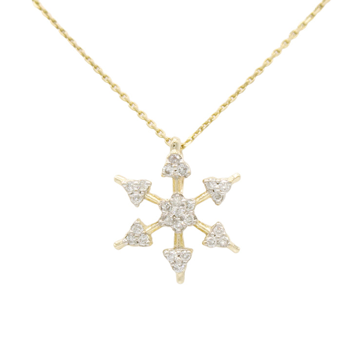 14k Diamond Snowflake Pendant - 0.38ct TDW