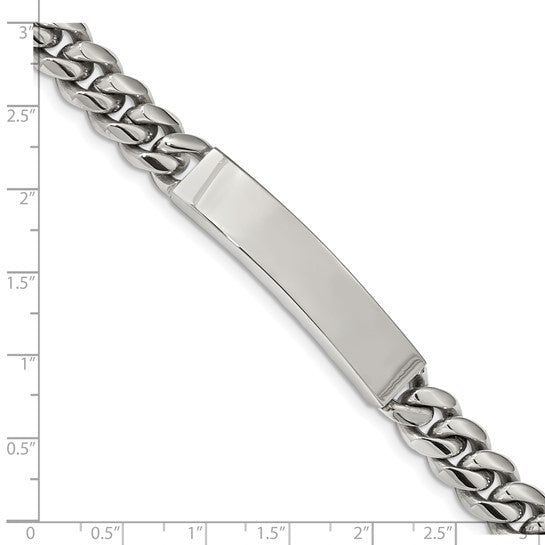 Stainless Steel Polished Cuban Link Bracelet 8.25 Inches