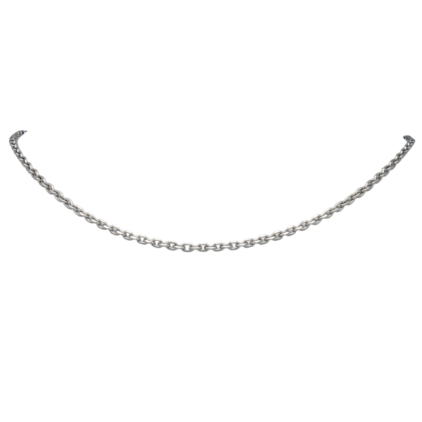 14k White Gold Cable Link Anklet