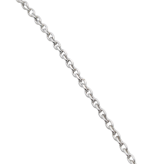 14k White Gold Cable Link Anklet