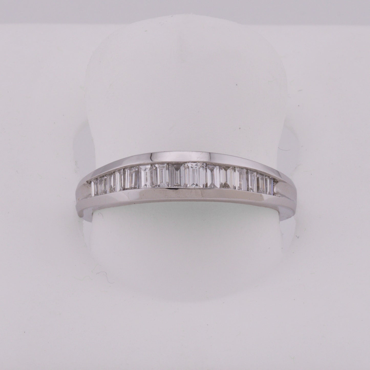14k White Gold Channel-Set Baguette Diamond Wedding Band