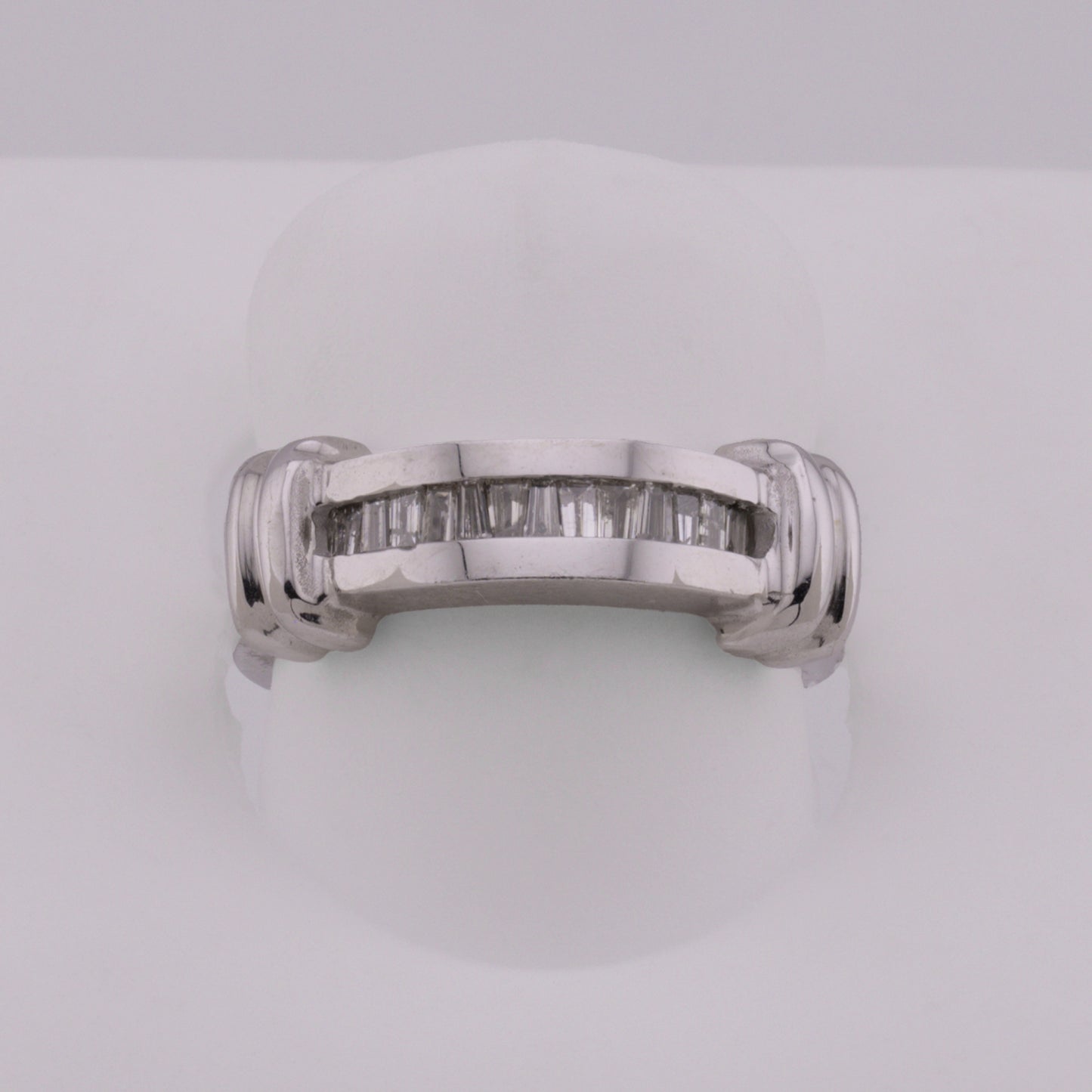 14k White Gold Channel-Set Baguette Diamond Wedding Band