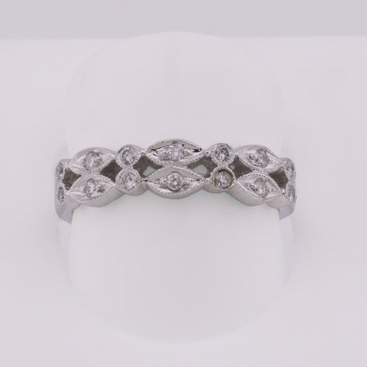 14k White Gold Fancy Diamond Double Band