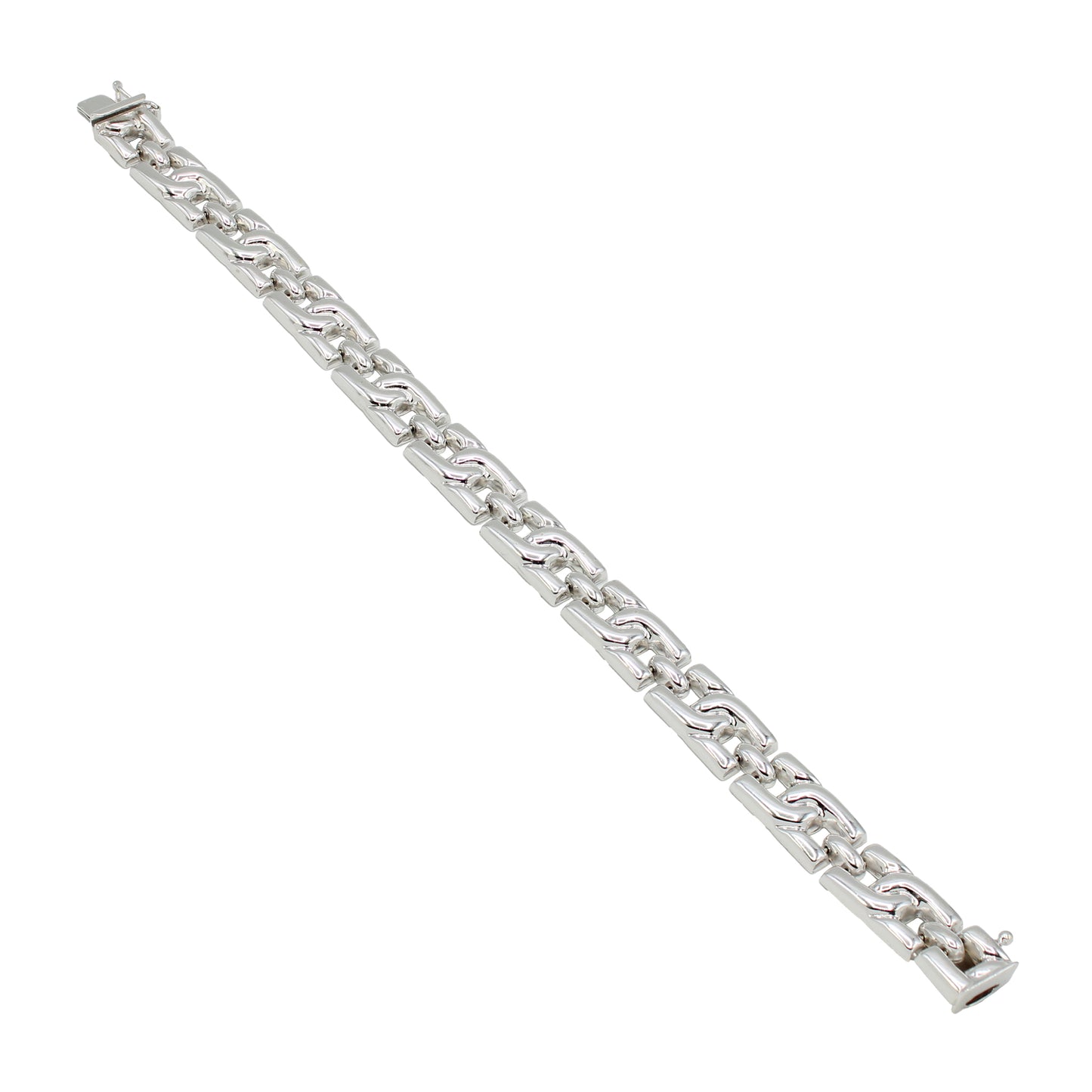 14k White Gold X & O Style Bracelet