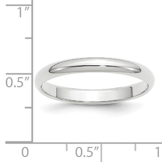 14k Half Round Standard Wedding Bands - 3.00 mm