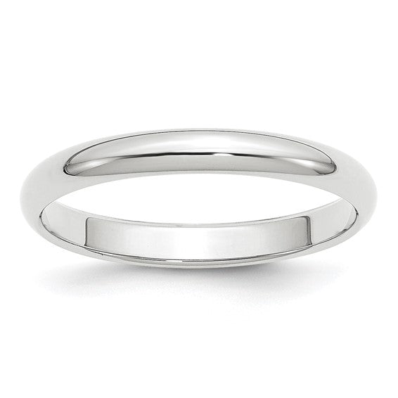 14k Half Round Standard Wedding Bands - 3.00 mm