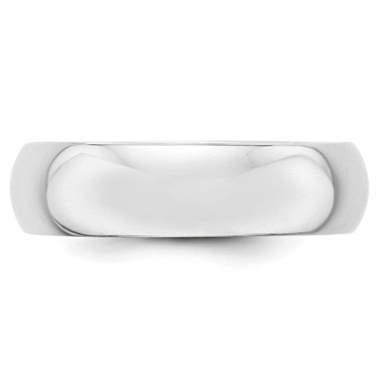 14k Half Round Standard Wedding Bands - 6.00 mm