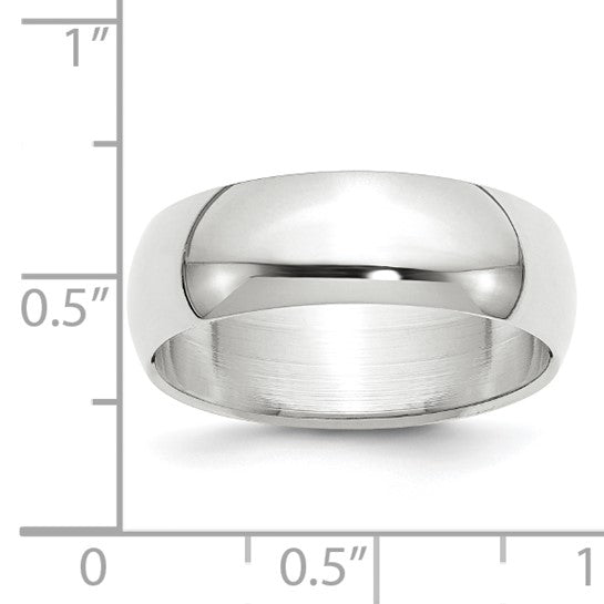 14k Half Round Standard Wedding Bands - 7.00 mm