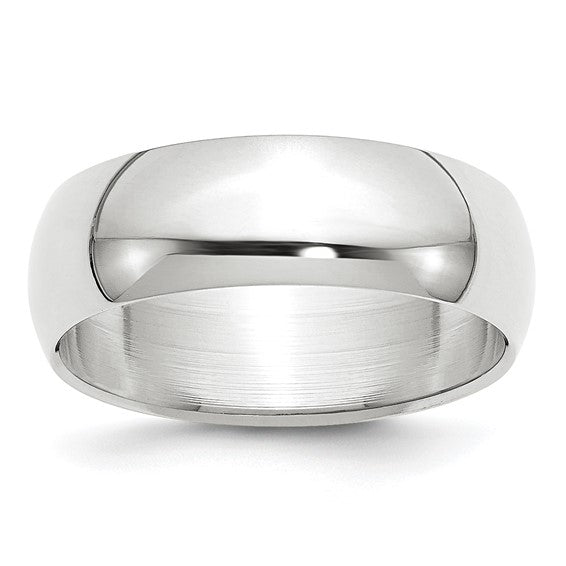 14k Half Round Standard Wedding Bands - 7.00 mm