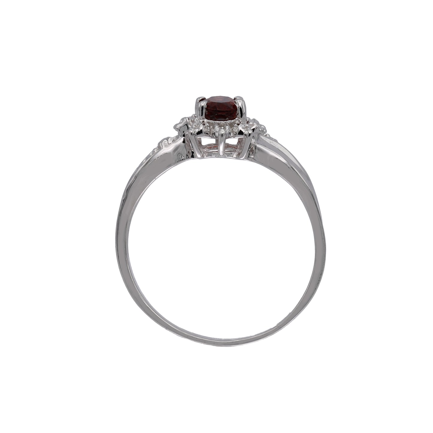 14k White Gold Diamond & Colored Stone Star Halo Birthstone Ring