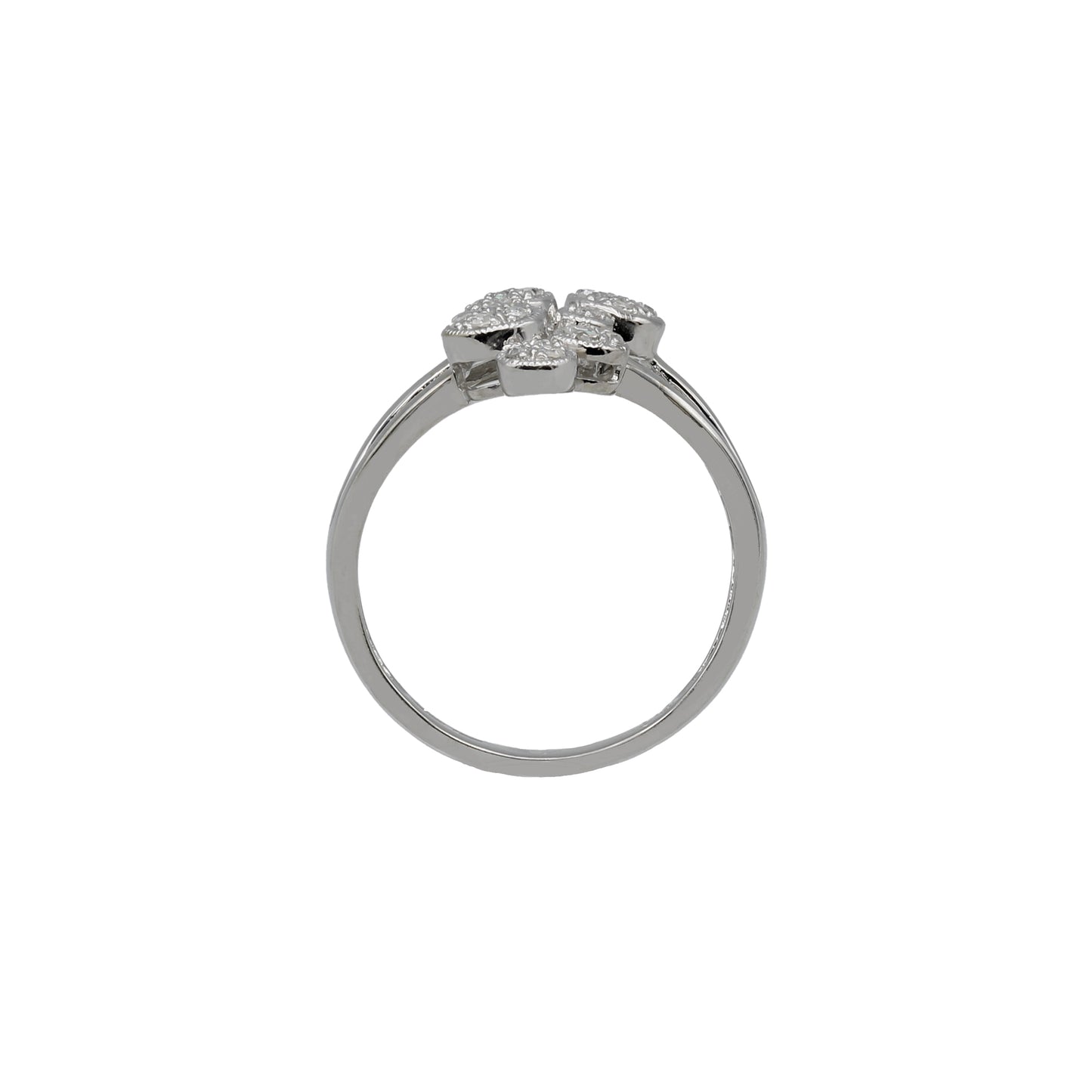 14k White Gold Diamond Bubble Journey Ring