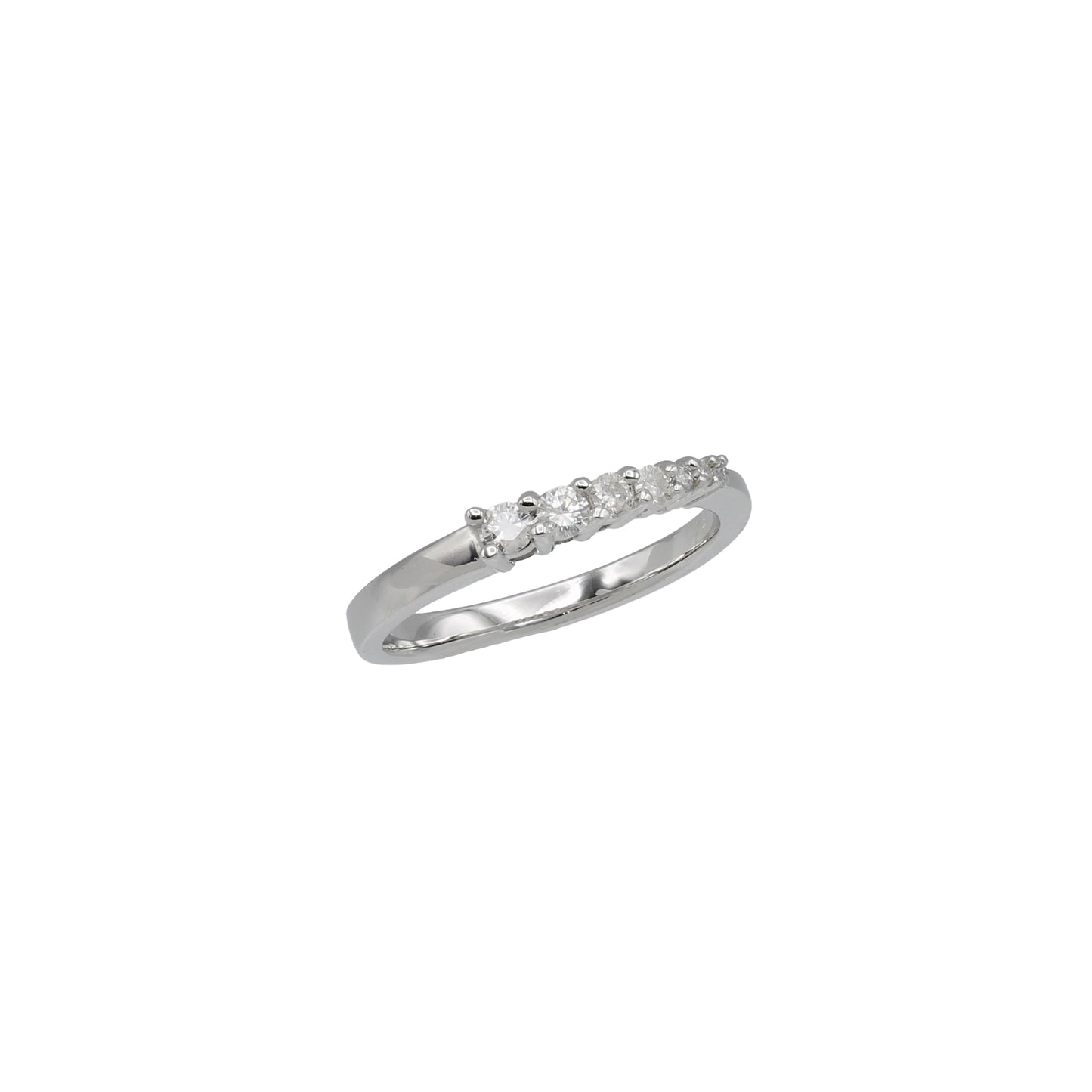 14k White Gold Graduating Diamond Ring