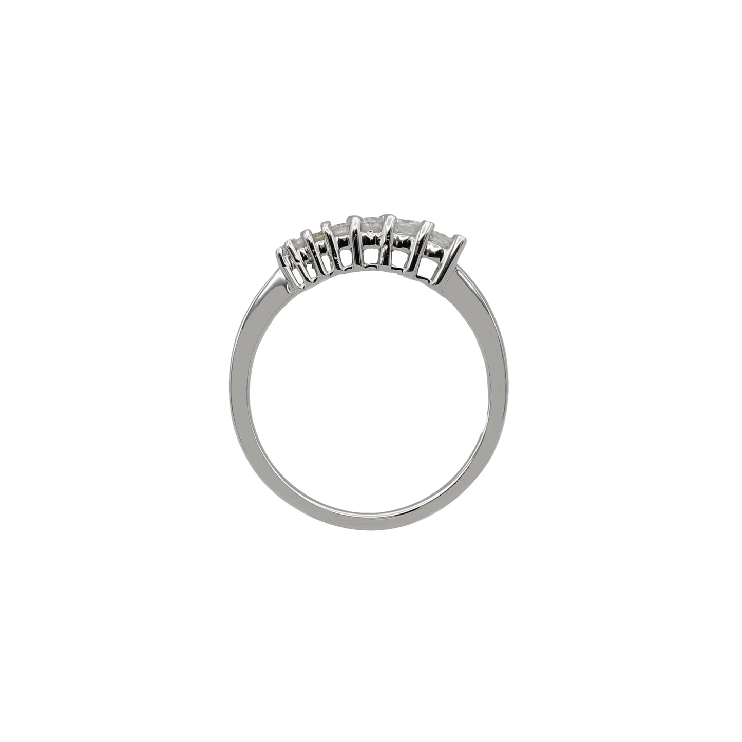 14k White Gold Graduating Diamond Ring