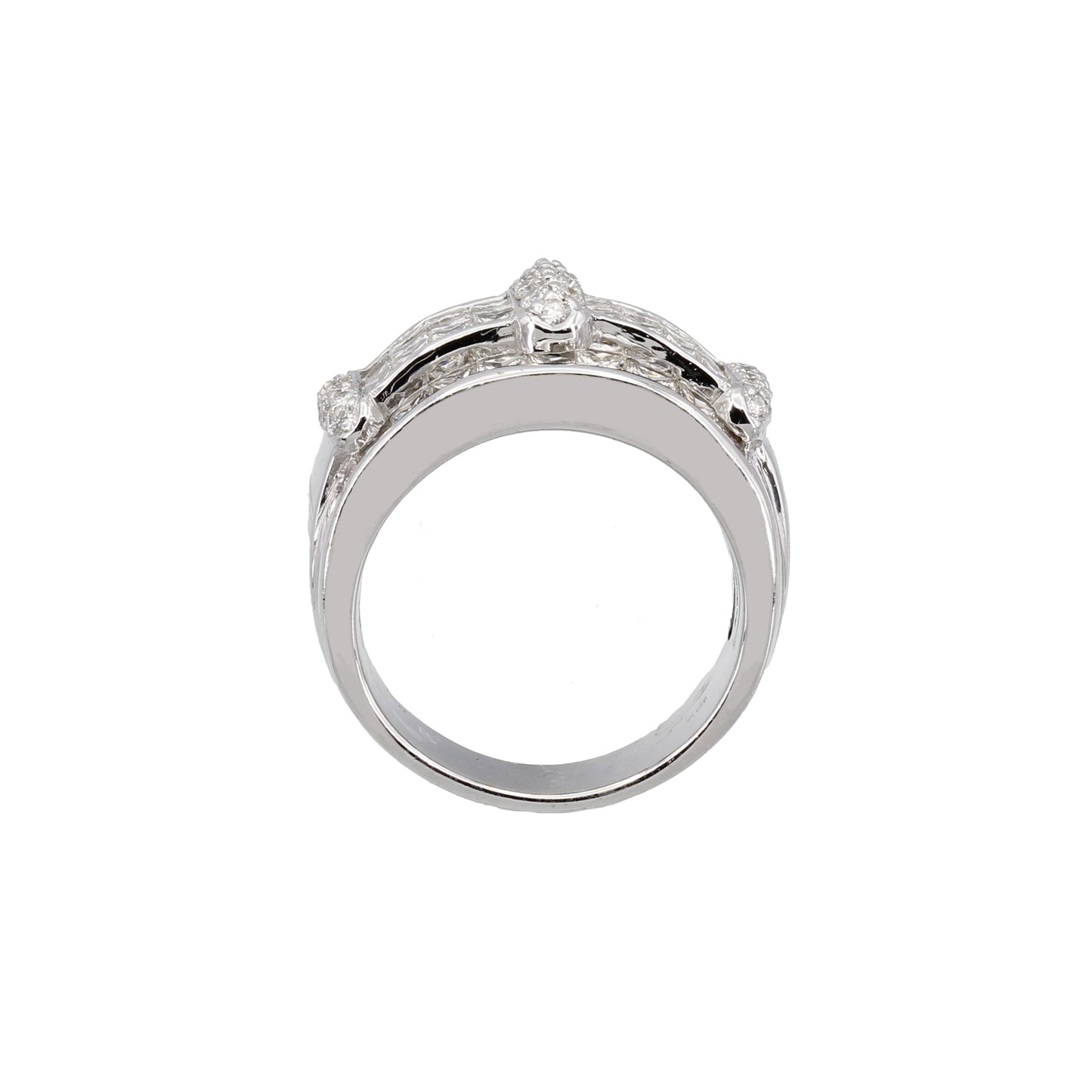 18k White Gold Princess-Cut Invisible-Setting Diamond Ring