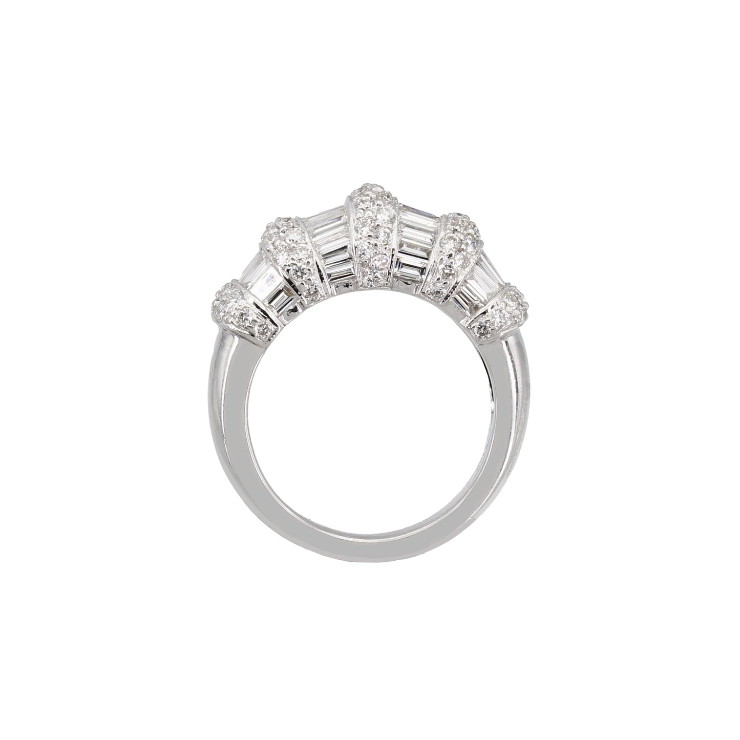18k White Gold Fancy Baguette Diamond Ring