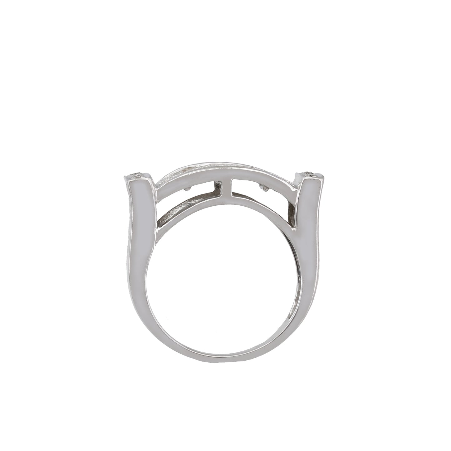 14k White Gold Princess-Cut Invisible-Setting Diamond Ring