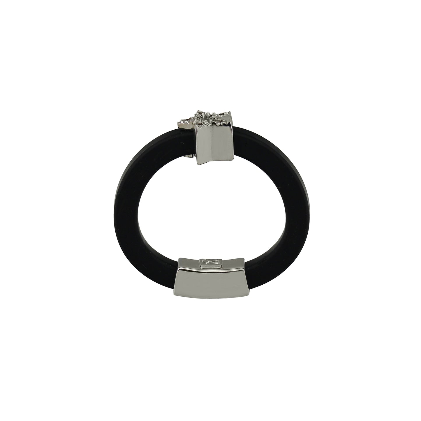 18k White Gold & Silicone Diamond Star Ring