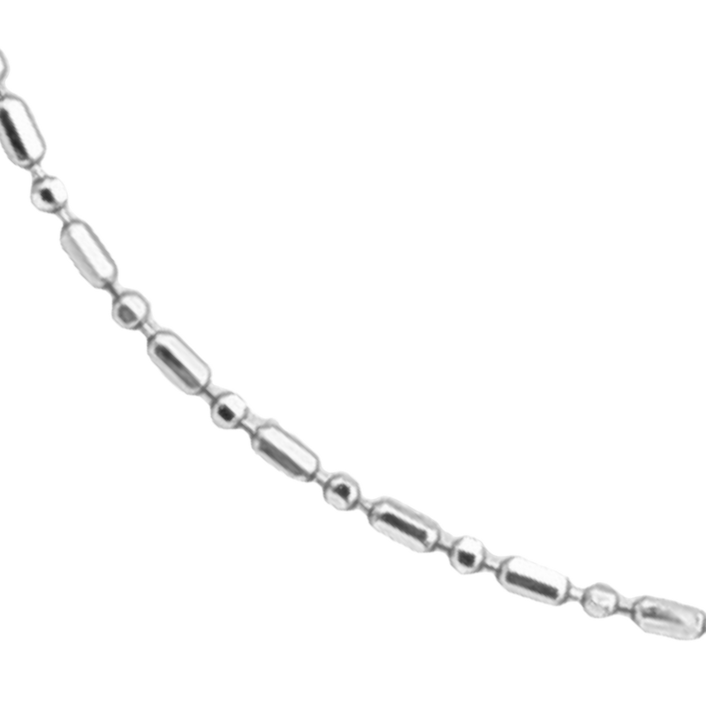 14k White Beaded Chain - 1.20 mm