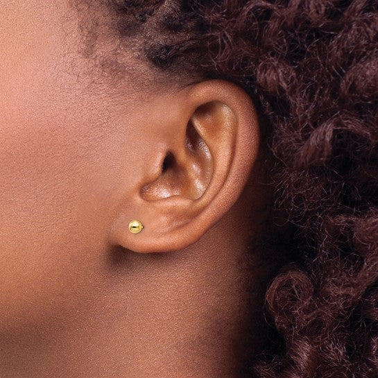 14k Yellow Gold Ball Post Earrings - 4mm